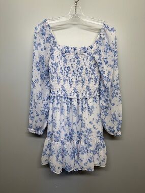 1. State Blue and White Smocked Mini Dress